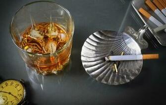 Wallpaper Glass Style Retro Smoke Watch Cigarette Alcohol