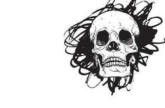 Skulls Black And White Wallpaper