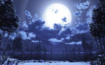 Winter Moon Wallpaper On