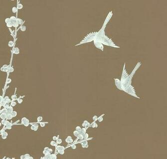 Porcelain Bird Chinoiserie Wallpaper Product Image Of