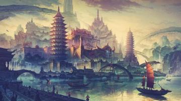 City Drawing Wallpaper Top Background