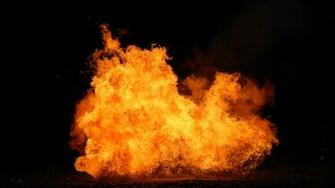 Flames Explosions Fire Black Background Wallpaper