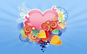 Met Een Rood Liefdes Hart En Blauwe Achtergrond HD Liefde Wallpaper