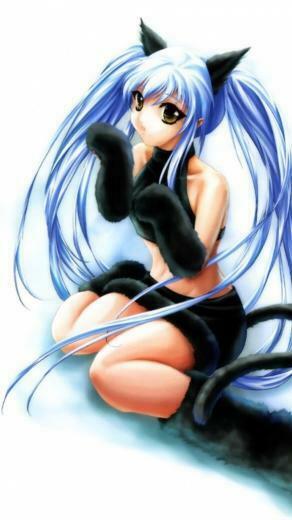Wallpaper Anime Girl Dress Cat Paws Grace Sony
