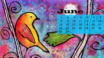 June Desktop Wallpaper Calendar Art By Lindy