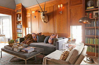 Not Seen In Traditional Home Is The Library Which Has Paneling