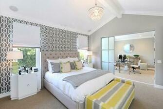 Grey And Yellow Bedroom Wallpaper