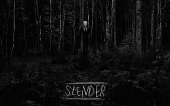 Slender Man Bw Forest Creepy Trees Black White Dark Videogames