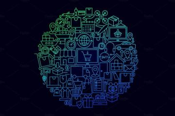 Delivery Line Icons Icon Prints