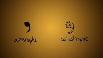 Apostrophe Catastrophe Humor Text Cats Wallpaper HD Desktop