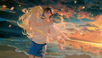 Summertime Render Anime Girls Boys Sky Ushio