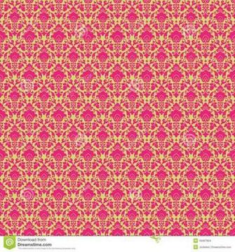 Hot Pink Green Vintage Paisley Damask Wallpaper Stock Image