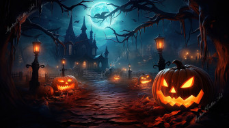 Haunted Halloween Vibes High Quality Desktop Wallpaper Instant