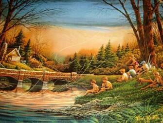 Terry Redlin Seasons To Remember June Spring Fishing Calendar Month