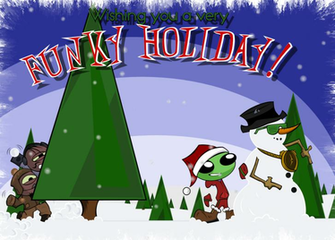 Funky Christmas Card By Kingofsnake
