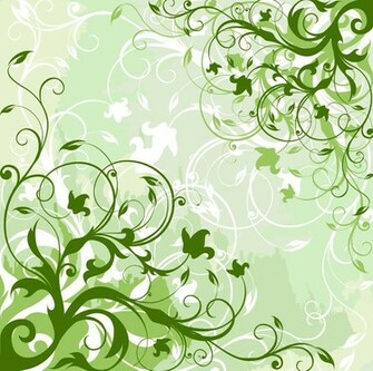 Name Green Floral Background Vector Graphic