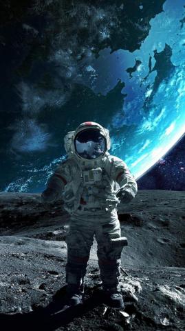 Moon Astronaut iPhone Wallpaper Space