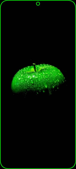 Vibrant Green Apple On Redmi Note Punch Hole Display Wallpaper
