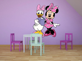 Daisy Duck And Minnie Mouse Cartoon Character Wall Graphic Decal