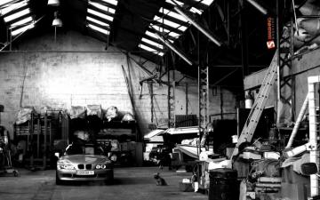 Boats Monochrome Drydocks Bmw Z3 Garage Wallpaper