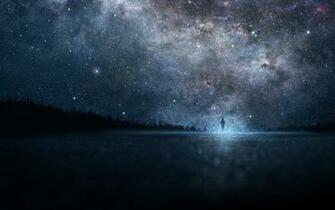 Art Sky Night People Silhouette Wallpaper Background Ultra HD 4k