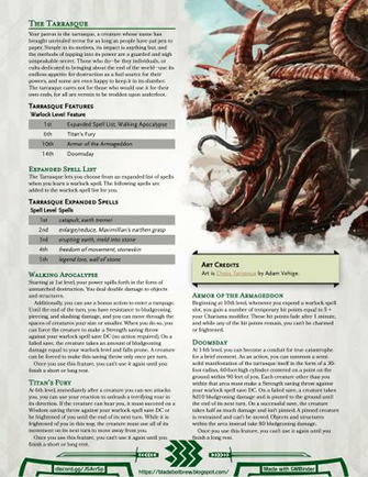 Otherworldly Patron The Tarrasque Channel Destructive Power