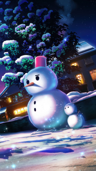 Christmas Snowman Night Starry Sky 4k Wallpaper iPhone HD Phone 6781k