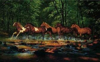 Running Horses Wall Mural Large Eclectic Wallpaper