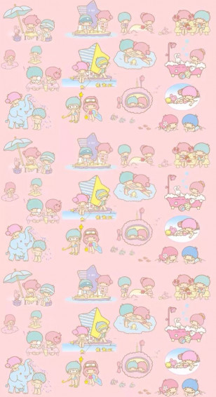 Little Twin Stars Wallpaper Hello Kitty iPhone