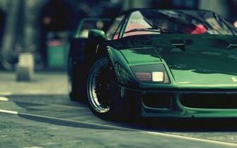 Green Ferrari F40 Wallpaper Stock Photos