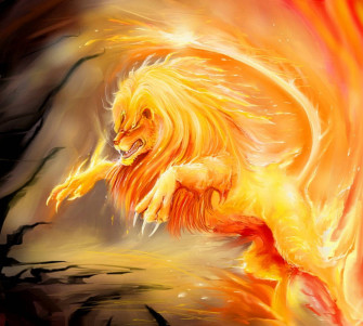 Fire Lion Wallpaper