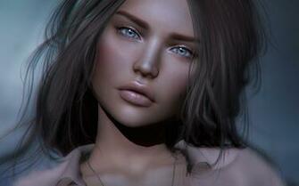 Desktop Wallpaper Beautiful Face Girls 3d Graphics Staring