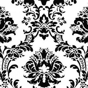 Large Scale Damask In White And Black Bk32013 Traditional Wallpaper