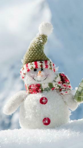 Christmas Snowman iPhone Plus Wallpaper