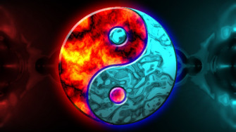 Red And Blue Fire Wallpaper