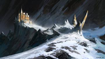 Wallpaper Andreas Rocha Artwork Digital Art Castle Mountains