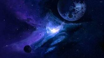 Planet In The Blue Galaxy Wallpaper Space