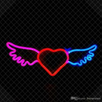 Winged Heart Sign Bar Ktv Home Webcast Background Wall