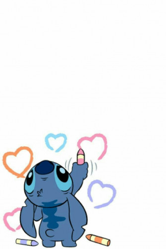 Cute Stitch Heart Doodles iPhone Wallpaper