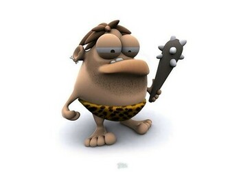 Funny 3d Animal Cartoons Cave Man Character Wallpaper