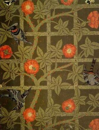 Pre Raphaelite Art William Morris Trellis Wallpaper